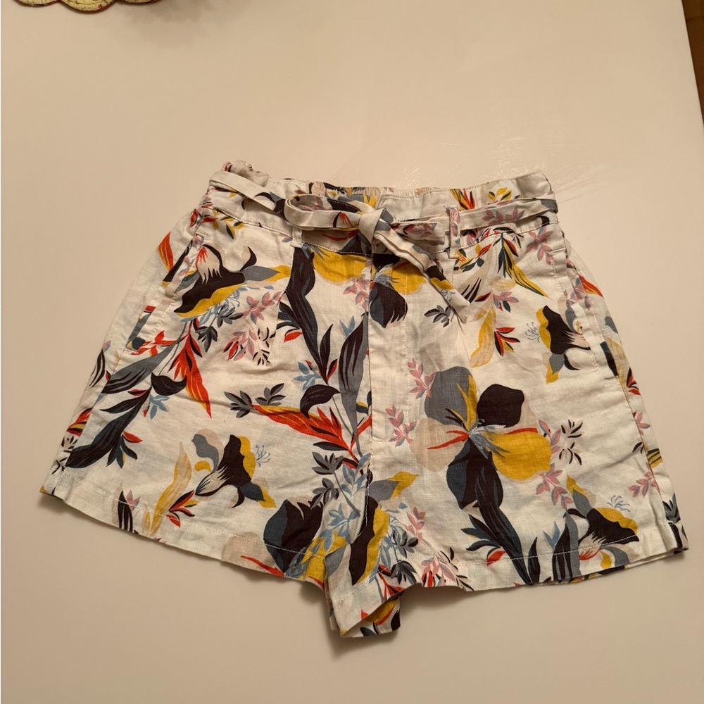 Floral Linen Shorts
